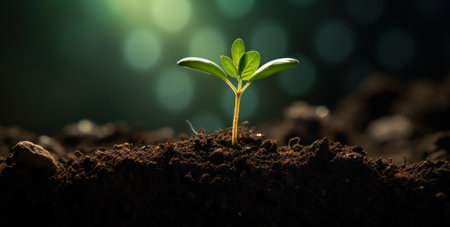 New plant growth symbolizing rural development.の素材