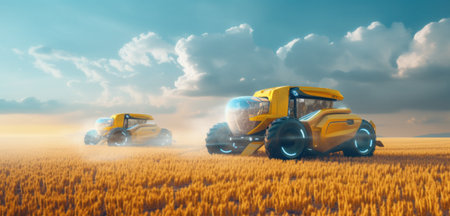 Advanced machinery transforming rural development.の素材