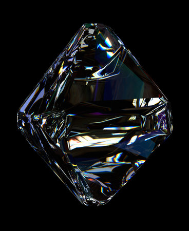 Dispersion Diamond reflection abstract colorful clearness shining isolated on black shining gem