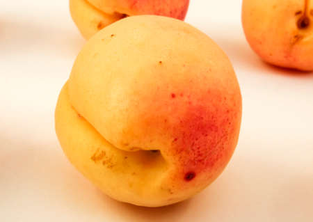 Juicy ripe apricot closeup macro peachの写真素材