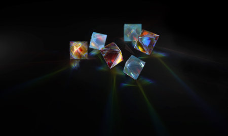 Luminous of Dispersion Diamond 3D render fluorescence reflection abstract colorful clearness shining...
