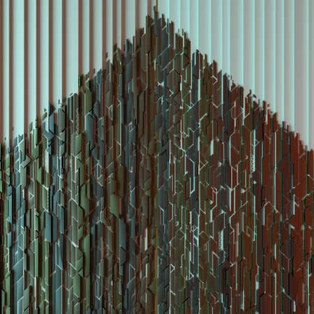 Abstract geometric pyramid forms 3d rendering 3d illustratoinの写真素材