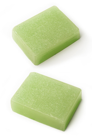 Natural soap on a white background. Handmadeの写真素材