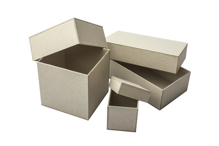 A box of cardboard for the presentation of your design. Objects on white background. Isolate 