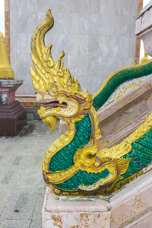 Thai dragon or king of Naga statue . Element of the statueの写真素材