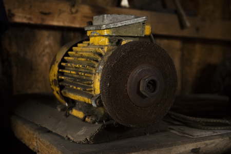 Old tools for sharpening tools with copy space. Dark backgroundの写真素材
