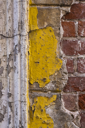 peeled stucco brick wall background. Copy spaceの写真素材