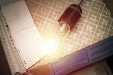 Old light bulb. Copy space for your textの写真素材