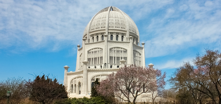 The Bahai house of worship in Wilmette, Illinois. One of 10 dedicated temples of the Bahai faith, it is the oldest surviving bahai house of worship in the worldの写真素材