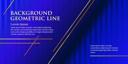 Abstract banner with golden lines on a classic blue background. Template with place for text. Luxurious style. Vector illustrationのイラスト素材