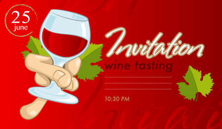 Design invitations for an event on the wine tasting with a blank space for text.のイラスト素材