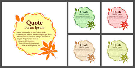 Set of different colored quote blocks for statements or comments. Bubble quotation mark templates with space for text in flat style.のイラスト素材
