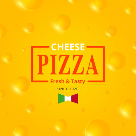 Banner or flyer template, Italian pizza. Vector, illustrationのイラスト素材
