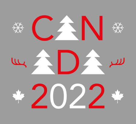 New Year banner Canada 2022. Vector, illustrationのイラスト素材