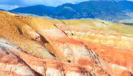 View of the colored mountains in the south of the Altai Republic. Chagan Uzun, Siberia, Russiaの写真素材