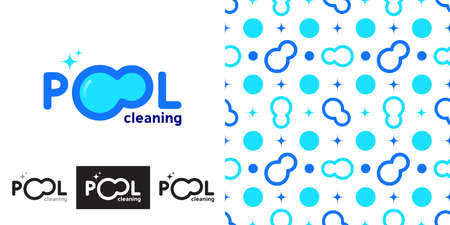 Abstract logo cleaning swimming pool. Seamless background for textile print or packaging. Vector, illustrationのイラスト素材