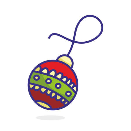 Christmas tree decoration, toy. Christmas decor. Cartoon style. Vector, illustrationのイラスト素材