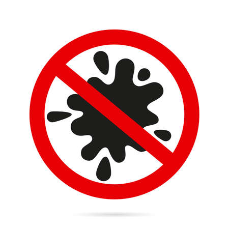 Silhouette of dirt and sign prohibited on a white background. Flat style design. Vector, illustrationのイラスト素材