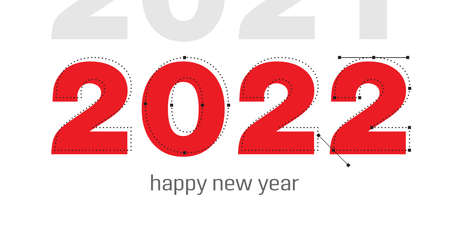 Graphic banner 2022. New year design card concept.のイラスト素材