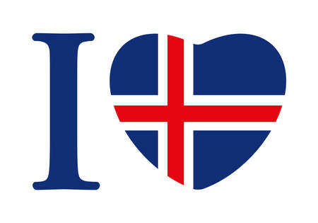 I love Iceland. Card or banner. Vector, illustrationのイラスト素材