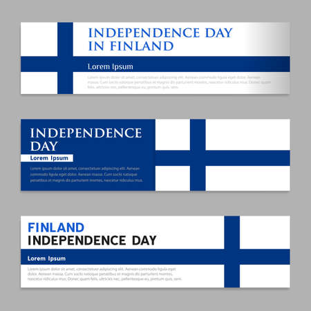 Set of panoramic banners with place for text, copy space. Finland Independence Day. Holiday concept.のイラスト素材