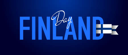 Panoramic banner, Finland day. Blue background. Finland Independence Day holiday conceptのイラスト素材