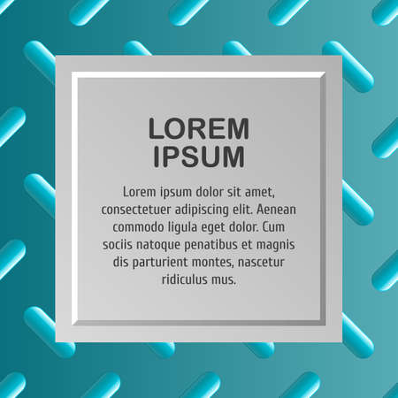 Square abstract background with place for text with blue capsules. Vector, illustrationのイラスト素材