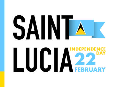 Banner, Saint Lucia Independence Day on February 22. Holiday concept. Vector, illustrationのイラスト素材