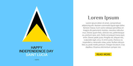 Saint Lucia Independence Day. Postcard or banner with place for text. Copy space. Vector, illustrationのイラスト素材