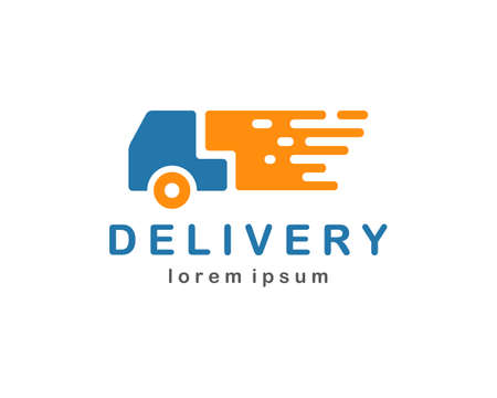 Delivery template with truck symbol, courier serviceのイラスト素材