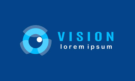 Eye on blue background, editable business cardのイラスト素材