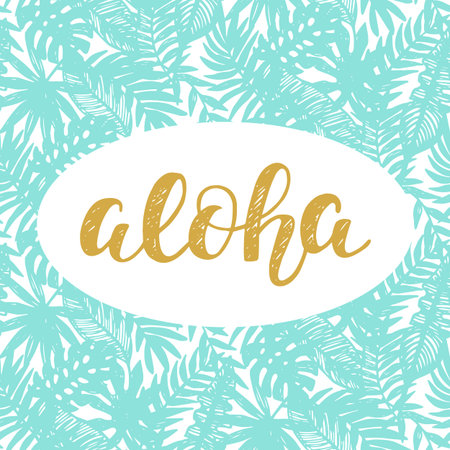 Aloha Summer letteringのイラスト素材