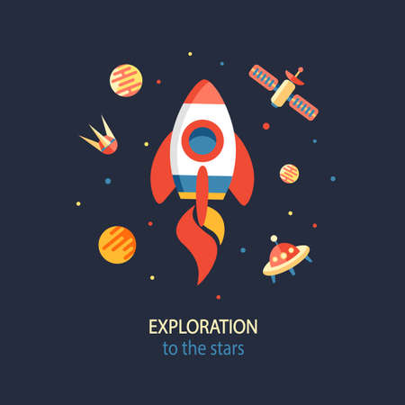Cosmos Exploration posterのイラスト素材