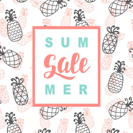 Summer Sale promotional banner templateのイラスト素材