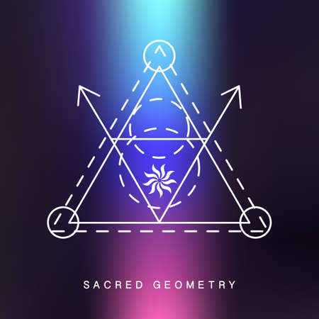 Sacred geometry sign, photo overlayのイラスト素材