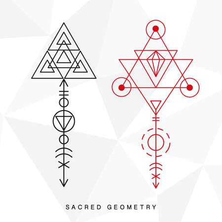 Sacred geometry signs setの写真素材