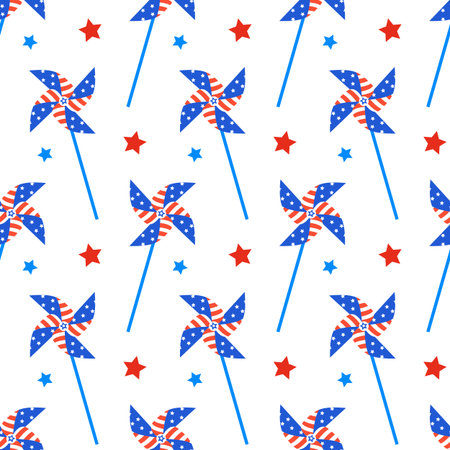 Independence day of America festive seamless pattern backgroundのイラスト素材
