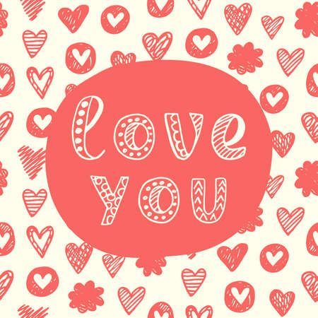 Love You concept. Valentines day greeting cardのイラスト素材