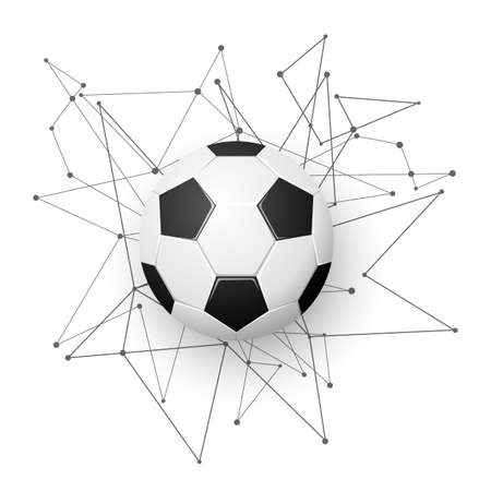 Football emblem template Soccer ball with geometric shapes, modern abstract explosion Sport banner design; Vector illustration.のイラスト素材