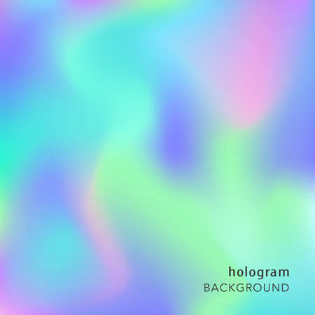 Holographic abstract background. Cosmic surreal texture. Vector illustration in neon colors, 80s 90s trendy style design.のイラスト素材