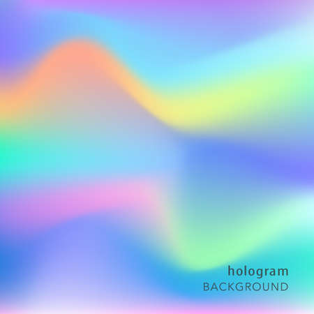 Holographic abstract background. Cosmic surreal texture. Vector illustration in neon colors, 80s 90s trendy style design.のイラスト素材