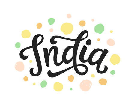 India hand written letteringのイラスト素材