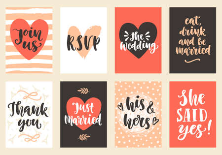 Wedding invitations cards setのイラスト素材