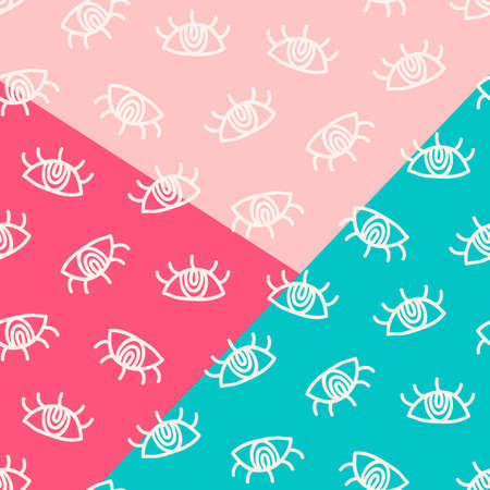 A Vector hand drawn eye simple doodles pattern.のイラスト素材