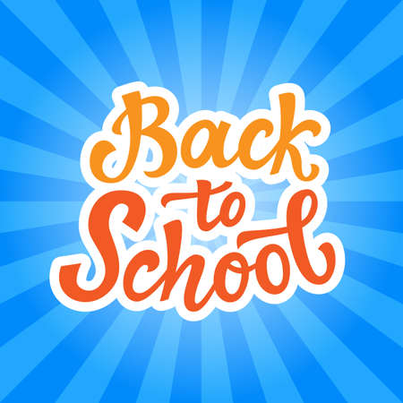 Back to school banner template with hand drawn ink modern calligraphyのイラスト素材