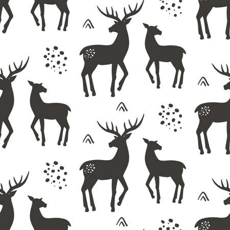 Deers seamless pattern, vector illustrationのイラスト素材