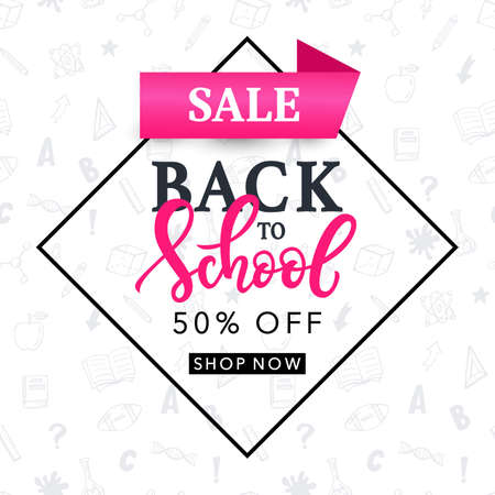 Back to School Sale Banner Templateのイラスト素材