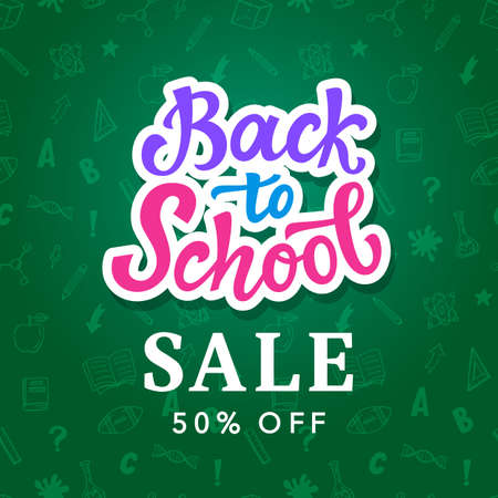 Back to school sale banner template.のイラスト素材