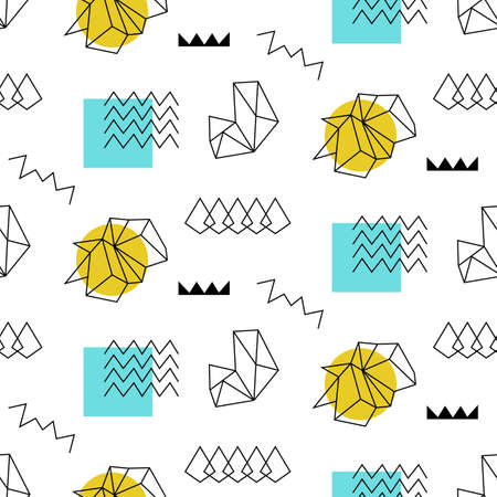 Retro memphis seamless pattern. 80-90s fashion styleのイラスト素材