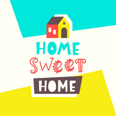 Home sweet home card. Typography poster designのイラスト素材